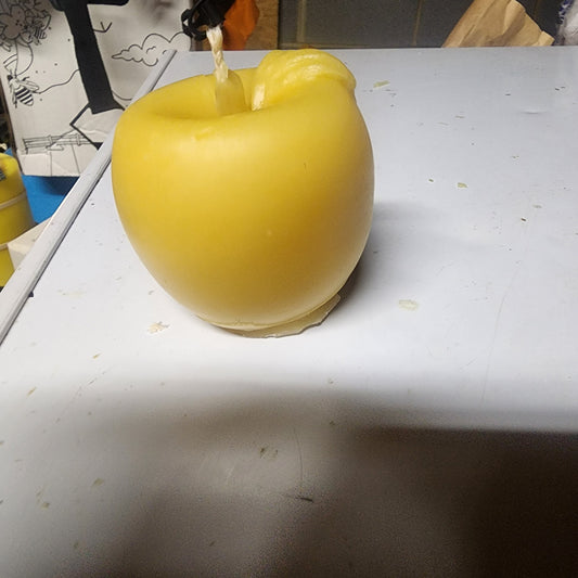 Apple-Shaped Beeswax Candle